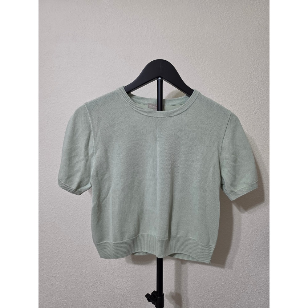 SPAO Trensic Sage Green Short Sleeve Knit Sweater Top Korea Size L SPKWD25U01-00
